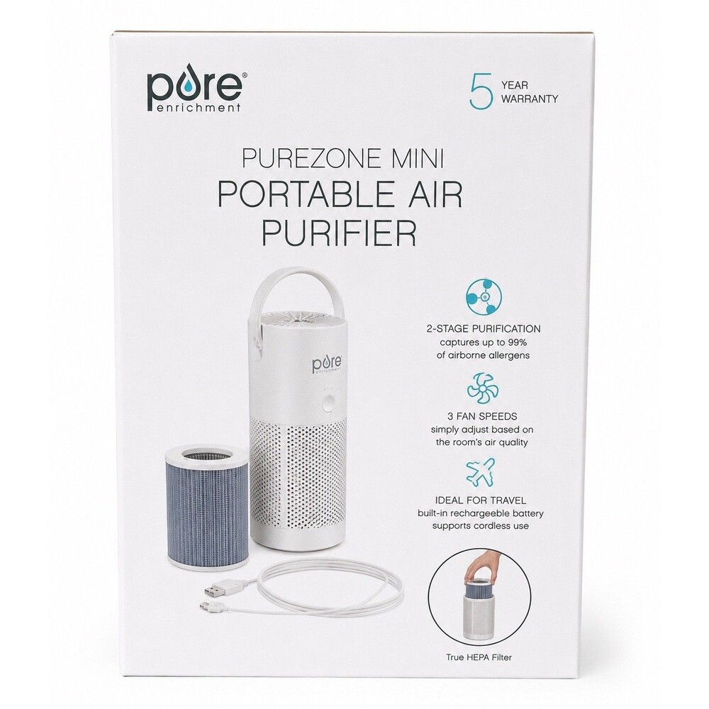 Pure Enrichment Purezone Mini Portable Air Purifier -True HEPA Filter New Sealed